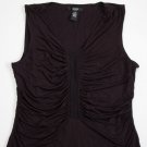 Women's Alfani MACY's TRANSATLANTIC tank Top Black Petite NWT ruffle ruched M