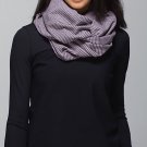Lululemon Vinyasa Scarf Heather Gray Pink Stripes Reversible SOFT O/S NEW HSMB