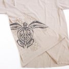 Men's Crazy Shirts Hawaii HONU tribal TURTLE T-Shirt Tan Large Kona Coffee Dyed
