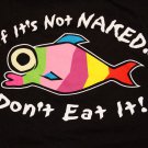 Mens Naked Fish Lake Tahoe Tee Black XL VTG Funny humor travel T shirt 80's neon