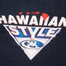 Men's Hawaiian Style T-Shirt Navy Blue Large HIC T&C hi life Hawaii surf ALOHA