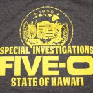 Mens Hanes Hawaii Five-O Special Investigator T-Shirt Tee Top Cotton Gray size M