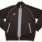 Mens ADIDAS Zip-Up Soccer Track Jacket Black GOLD large Run Fitness L gym sport