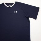 Mens Under Armour Heat Gear T-Shirt Navy XL Training Loose Fit Work Out Gym HOT!