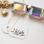Women's J Crew Multicolor crystal Rectangle Gem Stone Necklace 16" NEW A8642 $68