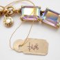 Women's J Crew Multicolor crystal Rectangle Gem Stone Necklace 16" NEW A8642 $68