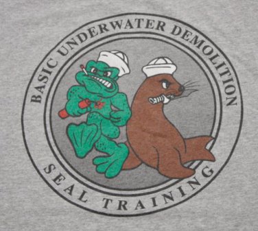 Men's Basic Underwater Demolition Seal Training T-Shirt Gray size L Navy Seals