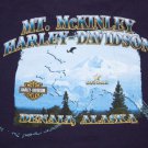 Mens HARLEY DAVIDSON Mt McKinley Denali Alaska Long Sleeve T-Shirt Navy Blue 3XL