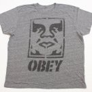 Men's OBEY T-Shirt Heather Gray FACE size XL  crossfit surf nordstrom SOFT 50/50