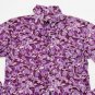 70's Style Floral Button Down Purple size Small Disco Halloween costume Glam