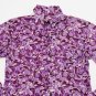 70's Style Floral Button Down Purple size Small Disco Halloween costume Glam