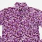 70's Style Floral Button Down Purple size Small Disco Halloween costume Glam