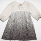 Women's DaNang Leopard Print Dress beaded Cream Gray size Large l $159 sun flowy