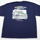 Men's Hawaii Nostalgia Rainbow Drive-In T-Shirt Kapahulu HAWAII Navy Blue sz 2XL