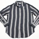 Georgio ARMANI Collection LUXURY Dress Shirt black Gray Stripe XL suit $99 men's