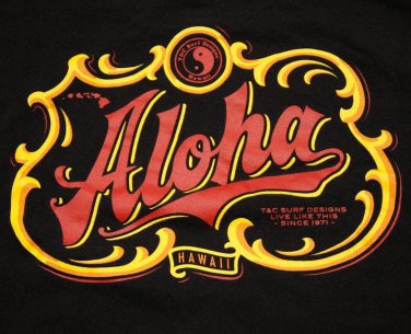 Men S T C Surf Designs Town Country Aloha T Shirt Tee Black Size
