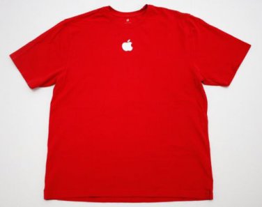Men's Mac APPLE Computer Cotton T-Shirt Red size XL IPhone 6 IPod embroidered