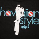Men's Hawaiian Style DIVE T-Shirt Black  XL scuba spear vtg surf Hawaii hic t&c