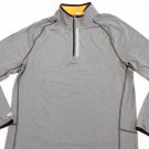 Men's 1/4 zip Quick Dry Hind Long Sleeve Running Shirt Gray size XL crossfit run