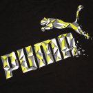 Men's Puma brand classic logo graphic T-Shirt Black size Large Bionic big cat