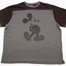Men's Vintage Disneyland MICKEY MOUSE T-Shirt Gray Black size XL 65/35 ringer