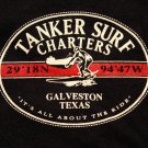 Men's Tanker Surf Charter Galveston Texas T-Shirt Black Large surfing longboard