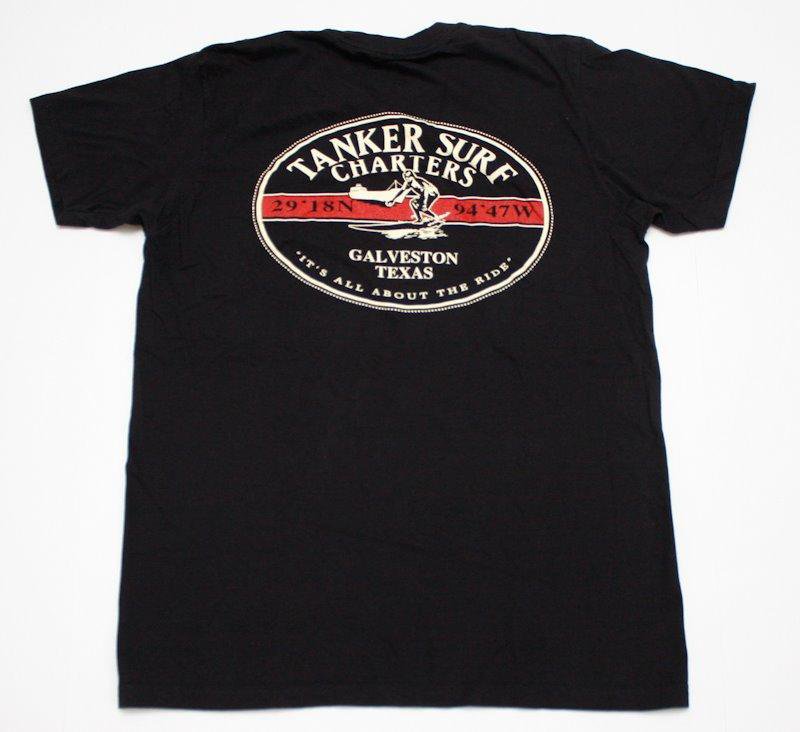 Men's Tanker Surf Charter Galveston Texas TShirt Black Large surfing