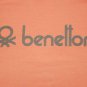 Women's Benetton 80's Pull Over Crew neck Sweat Shirt Orange sz S Light Weight