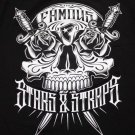 AWESOME Men's Famous STARS & STRAPS skull roses daggar Tee T shirt surf skate L
