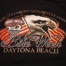 Men's Hot Leathers BIKE WEEK Daytona Beach Tee Black sz L Motorcycle USA Eagle