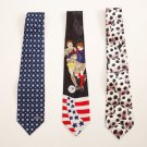 Lot of Three SOCCER Neck Ties Classic Navy White Black studio 890 KFA silk $88