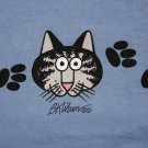 Men's CRAZY SHIRTS Kliban Cat HAWAII Polo Shirt Top Blue sz S Hawaiian Original