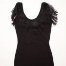 Women's Vintage Betsey Johnson 1990's Fringe Party Dress Black sz S Slim Sheath