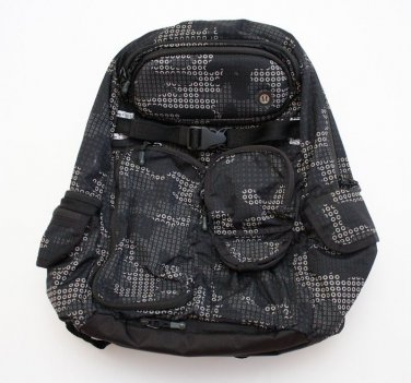 Black Lululemon Back Pack Cruiser Book Travel Bag Laptop Circle Camo duffel gym
