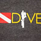 Men's Vintage Hawaiian Style DIVE T-Shirt Heather Gray XL Scuba Dive fish 50/50
