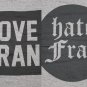 Men's American Apparel LOVE/HATE FRAN Tri-Blend T-Shirt Heather Gray L 2 SIDED