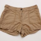 Women's H&M Shorts Lighteight linen military cargo Tan size 6 2" inseam khaki 21