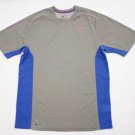 Men's Nike Dri Fit Athletic T-Shirt Heather Gray Blue top Large crossfit gym tee