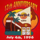 Men's Vintage 1996 Anniversary Hard Rock Cafe TOKYO T-Shirt Red size Large tee