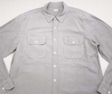 Men's J crew Button Down Shirt Vintage Oxford Tailored Gray size XL Soft $89  LS