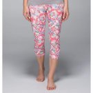 Lululemon Wunder Under Luxtreme Crops FLOWABUNGA New size 6 PINK yoga FLORAL NR