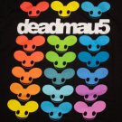 Men's Deadmau5 Mau Logo Multicolor Dead Mouse Head T-shirt Black size XL rainbow