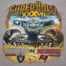 Men's NFL Super Bowl XXXVII Raiders vs. Buccaneers FOOTBALL T-Shirt Gray sz XL
