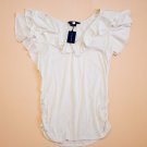 Women's Ralph Lauren Ruffle dress Blouse Cream Medium NWT $198 NEW top shirt