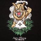 Men's LRG Lifted Research Group Smoking Luau Pig T-Shirt Black size Medium NWOT