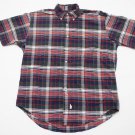 Men's Plaid Ralph Lauren Polo Red Green sport 90's short sleeve dress shirt M NR