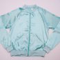 Women's American Apparel Jacket Teal size Small Satin retro zip up AWESOME