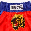 Men's Mui Thai BOXING Tiger Shorts Red/Blue Embroidered MMA satin MMA $88