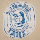 Men's Vintage Hinano Tahiti Hawaiian Aloha Girl T-Shirt Tan size L Hawaii SURF