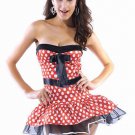 Women's 5 Piece sexy Minnie Mouse Halloween Costume NEW  M $159 w Ears medium